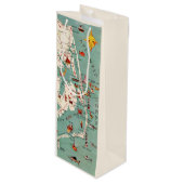 アウターバンクスヴィンテージマップワインバッグ ワインギフトバッグ (正面アングル)