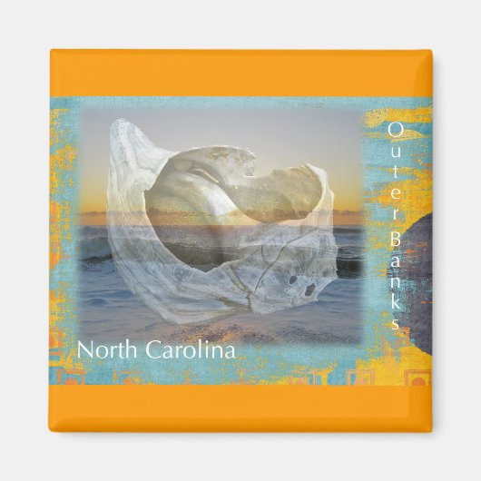 アウターバンクスNorth Carolina Seashell & Surf マグネット (正面)