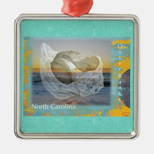 アウターバンクスNorth Carolina Seashell & Surf メタルオーナメント (正面)