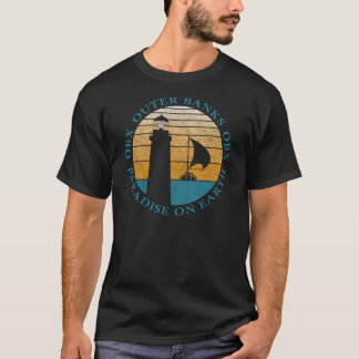 アウターバンクスOBXライトハウスサンセットアクアヴィンテージ Tシャツ
