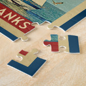 アウターバンクスSailboat Vintage Travel North Carolina ジグソーパズル (側面)