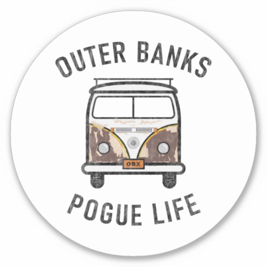 アウターバンクスVan PogueライフOBXヴィンテージ（白） シール (正面)