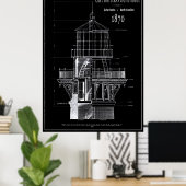 アウターバンクズケープハッタラスライトハウス1870 ポスター (ホームオフィス)