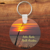 アウターバンクノースカロライナビーチサンセットオレンジスカイ キーホルダー (正面)