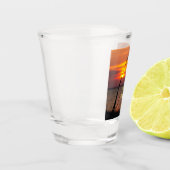 アウターバンクノースカロライナビーチサンセットオレンジスカイ ショットグラス (左)