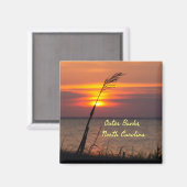 アウターバンクノースカロライナビーチサンセットオレンジスカイ マグネット (正面/裏面)