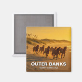 アウターバンクノースカロライナ馬旅行 マグネット (正面/裏面)