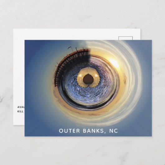 アウターバンクノースカロライナOBXアバロン魚釣り桟橋 ポストカード (正面/裏面)