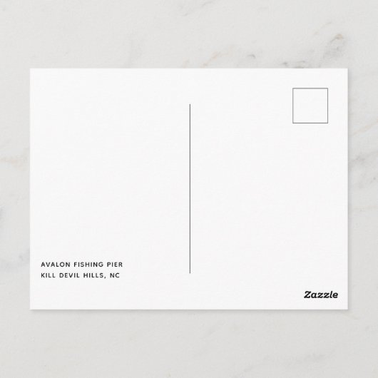 アウターバンクノースカロライナOBXアバロン魚釣り桟橋 ポストカード (裏面)