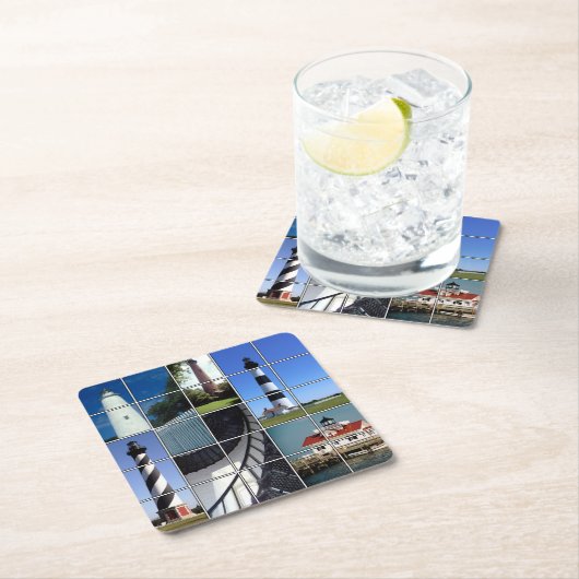 アウターバンクライトハウス スクエアペーパーコースター (インサイチュ)