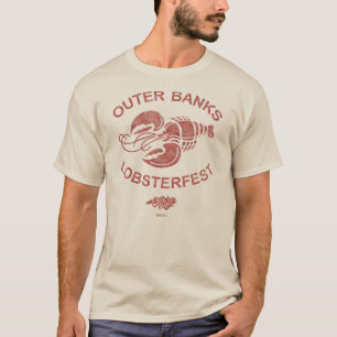 アウターバンクロブスターフェストOBXダークレッドレトロヴィンテージ Tシャツ