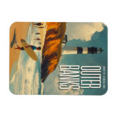 アウターバンクNCヴィンテージ旅行 マグネット (横)