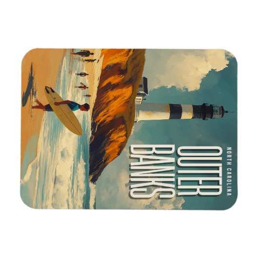 アウターバンクNCヴィンテージ旅行 マグネット (横)