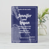 アウターバンクOBX NCヴィンテージマップ結婚式招待状 招待状 (スタンド正面)