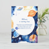 アウターモダンスペーススターダスト誕生日 招待状 (スタンド正面)