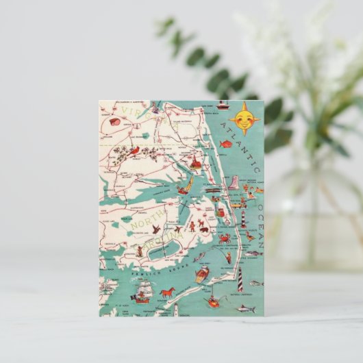 アウター・バンクスのビーチのポストカード ポストカード (スタンド正面)