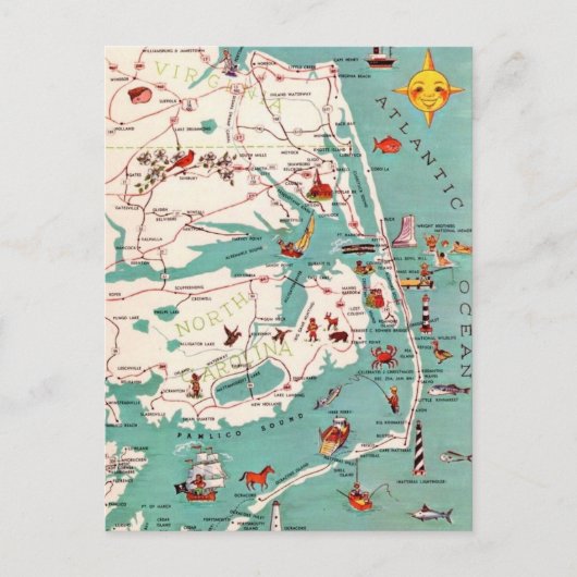 アウター・バンクスのビーチのポストカード ポストカード (正面)