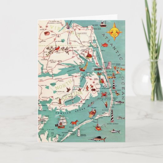 アウター・バンクスのビーチ グリーティングカード カード (正面)