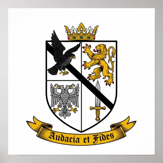 アウダシアエフィデスヘラルディックコートオブアームズ ポスター (正面)