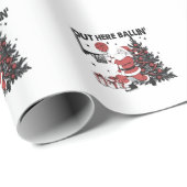 アウトここボールバスケットボールスポーツクリスマスクリスマス ラッピングペーパー (ロールコーナー)