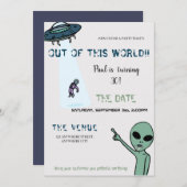 アウトこの世界の大人のエイリアン誕生日招待状 招待状 (正面/裏面)