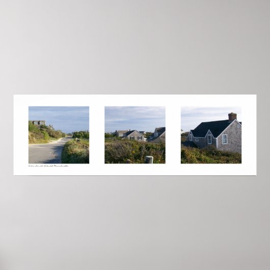 アウトでSconset, Nantucket, Massachusetts Triptych ポスター (正面)
