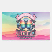 アウトと誇りを持ったゲイプライドパーティー 長方形シール (正面)