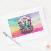 アウトと誇りを持ったゲイプライドパーティー 長方形シール (封筒)