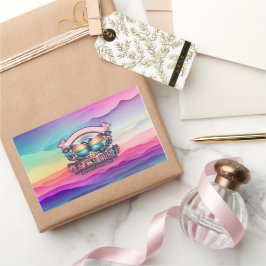 アウトと誇りを持ったゲイプライドパーティー 長方形シール