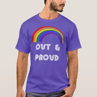 アウトと誇りを持ったLGBT LGBTプライドT LGBTQサポーターP Tシャツ
