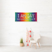 アウトオブザクローゼントレインボーカスタムプライド私はゲイ 横断幕 (インサイチュ)
