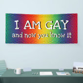 アウトオブザクローゼントレインボーカスタムプライド私はゲイ 横断幕 (トレードショー)