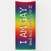 アウトオブザクローゼントレインボーカスタムプライド私はゲイ 横断幕 (縦)