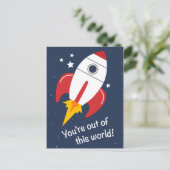アウトオブザワールドロケット誕生日はがき ポストカード (スタンド正面)