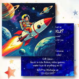 アウトオブザワールド宇宙をテーマにした少年の誕生日 カード