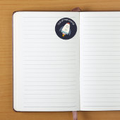 アウトオブザワールド宇宙ロケットステッカー ラウンドシール