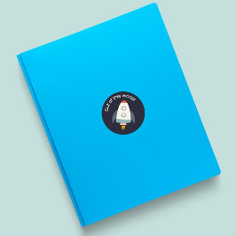 アウトオブザワールド宇宙ロケットステッカー ラウンドシール