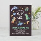 アウトオブザワールド宇宙恐竜銀河系誕生日 招待状 (スタンド正面)