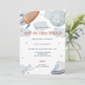 アウトオブザワールド宇宙誕生日招待状 招待状 (スタンド正面)