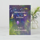 アウトオブザワールド誕生日招待状5歳の息子 招待状 (スタンド正面)