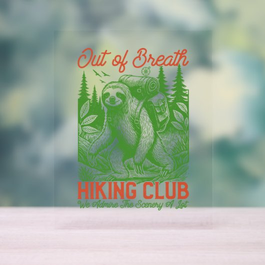 アウトオブブレススロッおもしろいスハイキングクラブ アクリルサイン (ニュートラル)