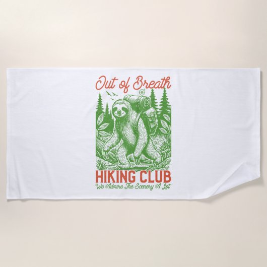 アウトオブブレススロッおもしろいスハイキングクラブ ビーチタオル (正面)