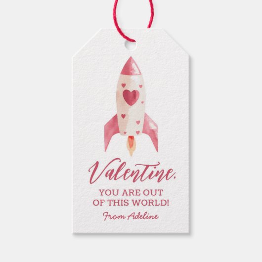 アウトオブthis world宇宙キッズバレンタインデー ギフトタグ (正面)