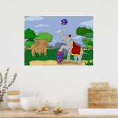 アウトキャストサーカスエレファントカートゥーンポスタープリント ポスター (キッチン)