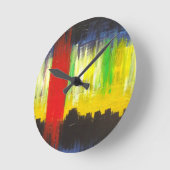 アウトサイダープリント壁時計 ラウンド壁時計 (傾斜)