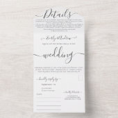 アウトサイドバックシンプルのモダン結婚写真 オールインワン招待状 (内側)