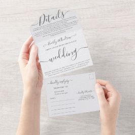 アウトサイドバックシンプルのモダン結婚写真 オールインワン招待状