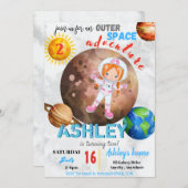 アウトター宇宙アドベンチャー2誕生日招待状カード (正面/裏面)