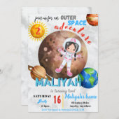 アウトター宇宙アドベンチャー3誕生日招待状カード (正面/裏面)