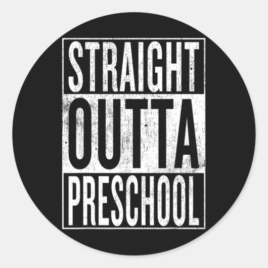 アウトタ就学前おもしろい卒業クール ラウンドシール (正面)